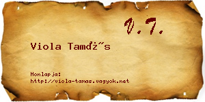 Viola Tamás névjegykártya